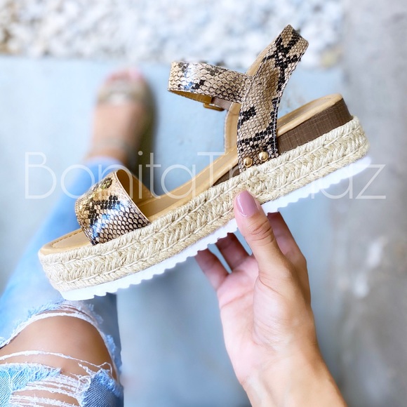 NEW 🔥 Khaki ESPADRILLE FLATFORM SANDAL - Picture 4 of 4